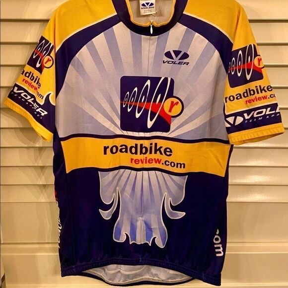 VOLVER Road Biking Shirt Size XL Navy/Yellow/Gry - Picture 1 of 10